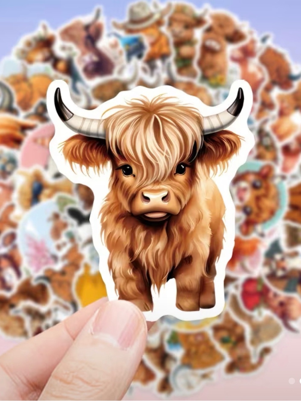 50pcs Highland Cow Stickers NWT - Picture 3 of 6